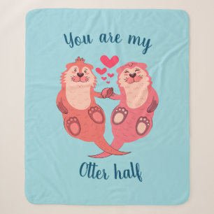 Niedlich Otters Valentinstag Couple Personalisiert Sherpadecke