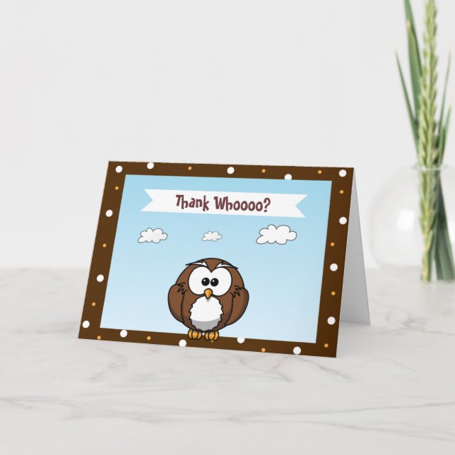 Niedlich Owl Dankeschön Karten (Vorderseite)