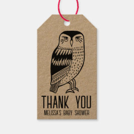Niedlich Owl Simple BABY SHOWM CUSTOM Danke Kraft Geschenkanhänger