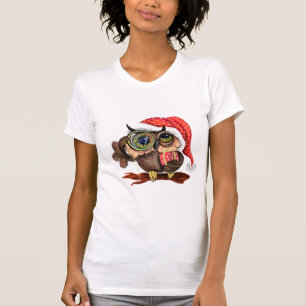 Niedlich Owl Weihnachtsfest T - Shirt