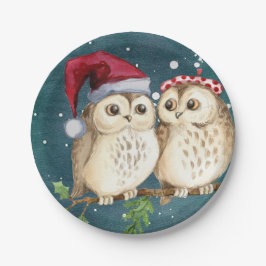 Niedlich Owl Weihnachtsgeschenk Teller Geschirr