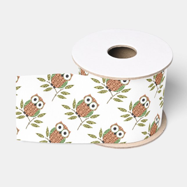 Niedlich Owls Gift Ribbon Ripsband (Spule)