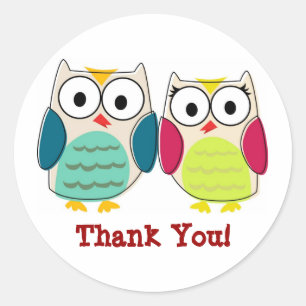 Niedlich Owls Vielen Dank, Stickers