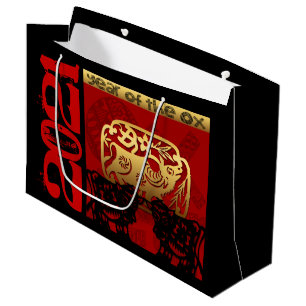Niedlich Ox Chinese Year 2021 Zodiac Birthday LGB Große Geschenktüte