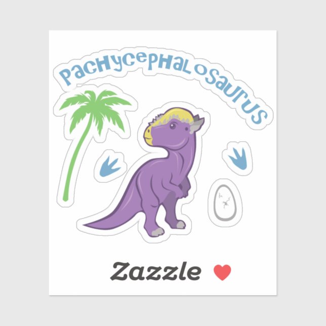 Niedlich Pachycephalosaurus Aufkleber (Blatt)