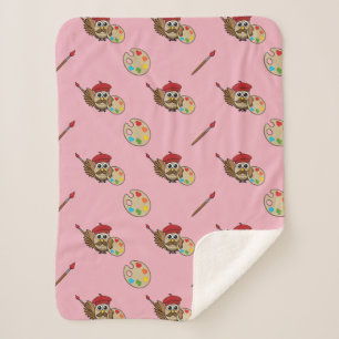 Niedlich Painter Owl Cartoon Sherpadecke