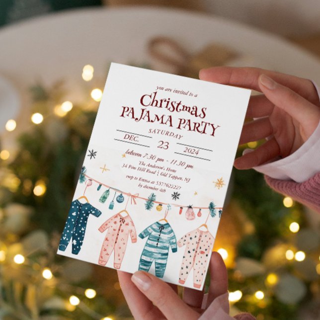 Niedlich Pajamas Weihnachts Pajamas Party Einladung (Von Creator hochgeladen)
