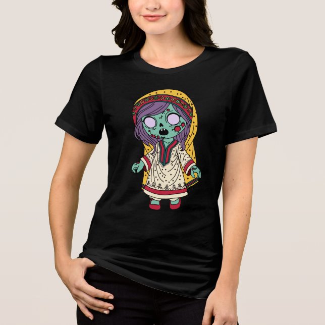 Niedlich Pakistani Zombie Tri-Blend Shirt (Vorderseite)