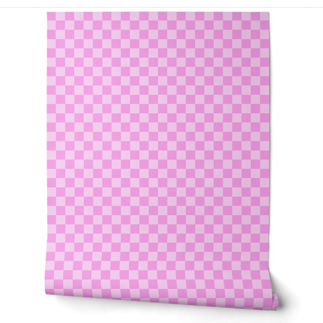Niedlich Pale Pink y2k Schachbretter Tapete (Abrollen)
