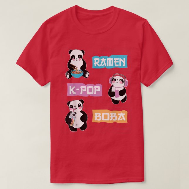 Niedlich Panda Anime Ramen K-Pop Boba Bubble Tee F (Design vorne)