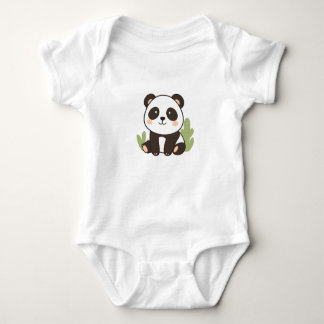 Niedlich Panda Baby Jersey Bodysuit Strampler