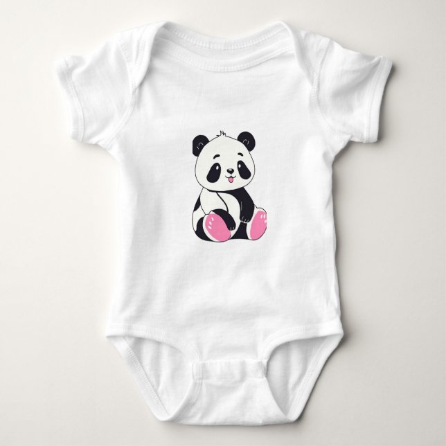 NIEDLICH PANDA BABY STRAMPLER (Vorderseite)