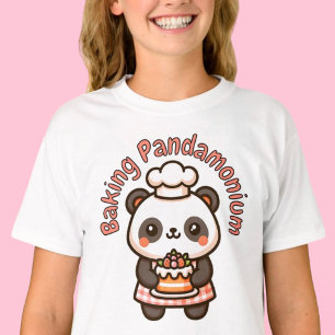 Niedlich Panda Baking Pandamonium Punny Cake T-Shirt