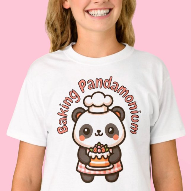 Niedlich Panda Baking Pandamonium Punny Cake T-Shirt (Cute Panda Baking Pandamonium Punny Cake T-Shirt)