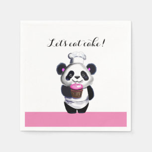 Niedlich Panda Bear Birthday Paper Napkin Serviette