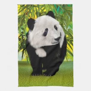 Niedlich Panda Bear Cub Kawaii Tiergeschenk Küchentuch