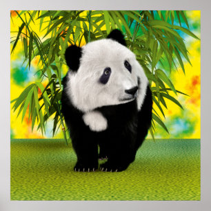 Niedlich Panda Bear Cub Kawaii Tiergeschenk Poster