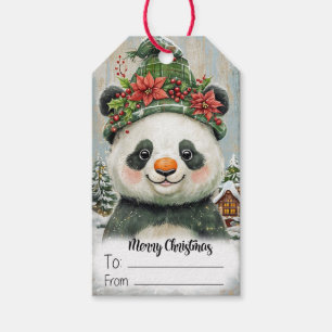 Niedlich Panda Bear Frohe Weihnachten Geschenkanhänger
