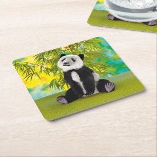 Niedlich Panda Bear Kawaii Animal Lover Perfektes  Rechteckiger Pappuntersetzer