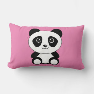 NIEDLICH PANDA BEAR PINK LUMBAR PILLOW LENDENKISSEN