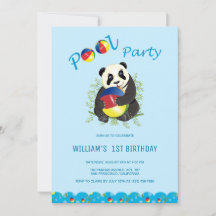 Niedlich Panda Bear Pool Party 1. Geburtstag Foto 