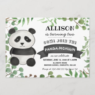 Niedlich Panda Birthday Party   Streifen Pandamoni Einladung