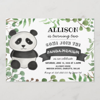 Niedlich Panda Birthday Party | Streifen Pandamoni Einladung