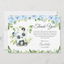 Niedlich Panda Blue Floral Greenerity Geburtstagsp