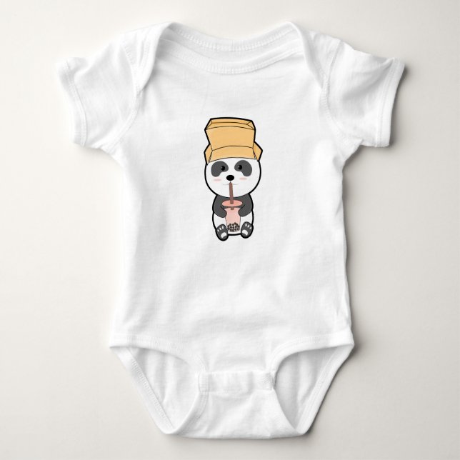 Niedlich Panda Boba Kawai Baby Strampler (Vorderseite)