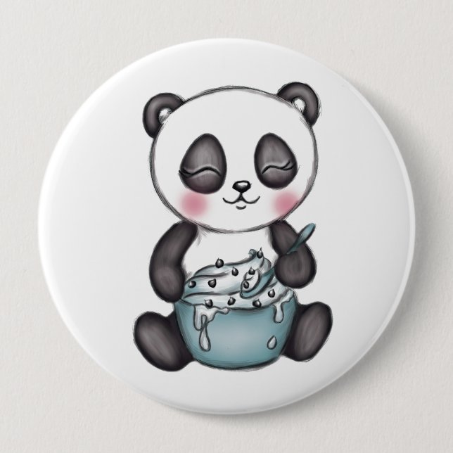 Niedlich Panda Button (Vorderseite)