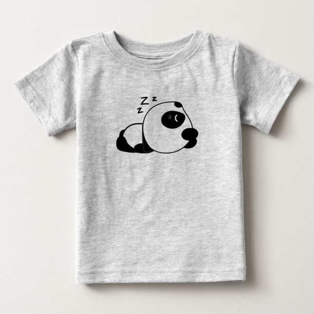 Niedlich Panda Cartoon Zzz Baby T-shirt (Vorderseite)