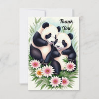 Niedlich Panda CoupleFlat Dankeschön-Karte