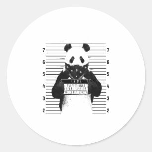 Niedlich Panda Crime Beruflich Heart Stealer Funny Runder Aufkleber