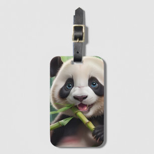 Niedlich Panda Eating Bamboo Gepäckanhänger
