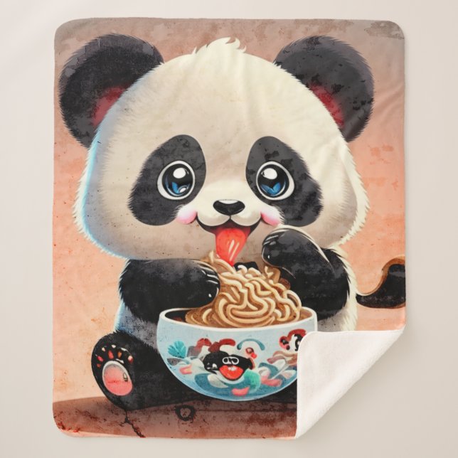 Niedlich Panda-Essen Ramen Sherpadecke (Vorderseite)