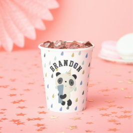 Niedlich Panda First Birthday Balloon individuell  Pappbecher