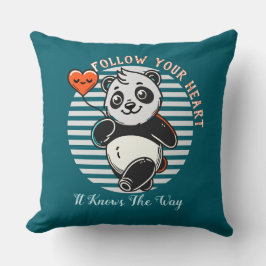 Niedlich Panda "Follow Your Heart" Personalisiert Kissen
