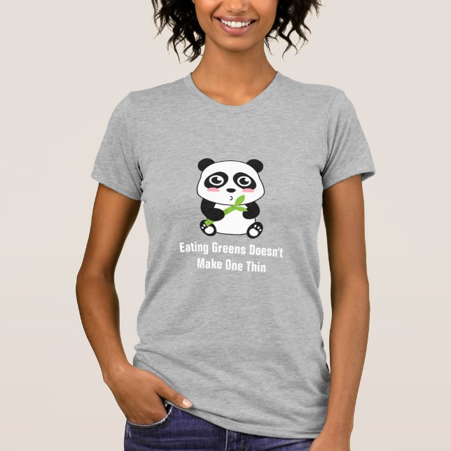 Niedlich Panda fressende Bamboo Shoots mit Funny T T-Shirt (Vorderseite)