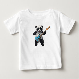 Niedlich Panda Gitarre spielen, Music Panda Liebha Baby T-shirt