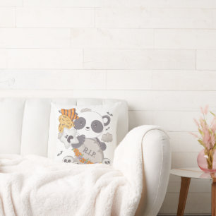 Niedlich Panda Grave RIP Fledermäuse Halloween Kissen