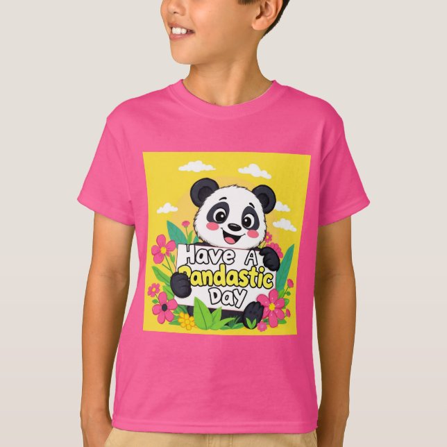 Niedlich Panda "Habe einen Pandastic Day" T-Shirt (Vorderseite)