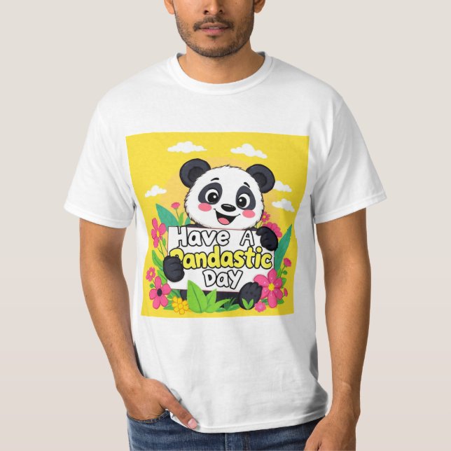 Niedlich Panda "Habe einen Pandastic Day" T-Shirt (Vorderseite)