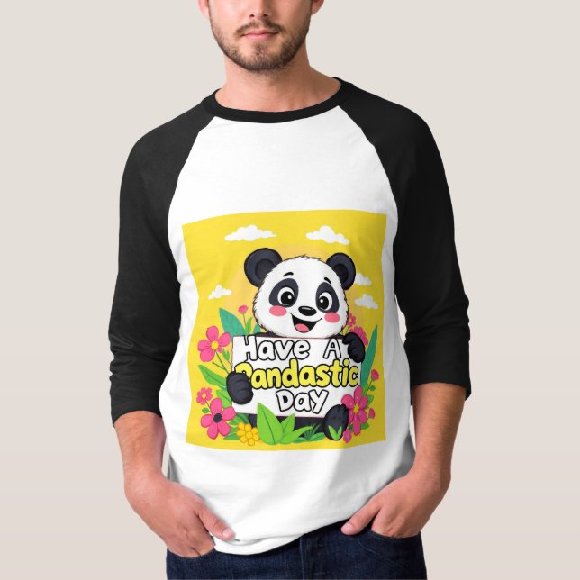 Niedlich Panda "Habe einen Pandastic Day" T-Shirt (Vorderseite)