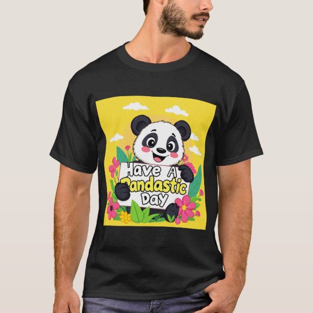 Niedlich Panda "Habe einen Pandastic Day" T-Shirt (Vorderseite)