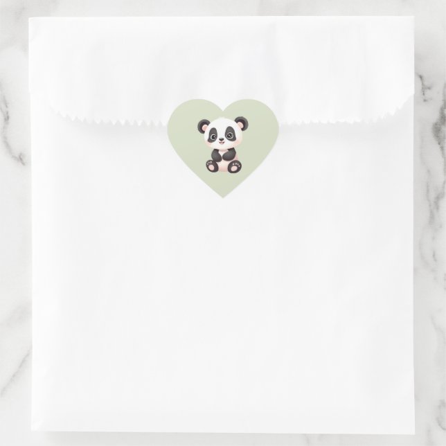 Niedlich Panda Heart Sticker (Tasche)