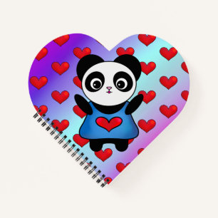 Niedlich Panda Herz Liebe Motivation glücklich Notizbuch