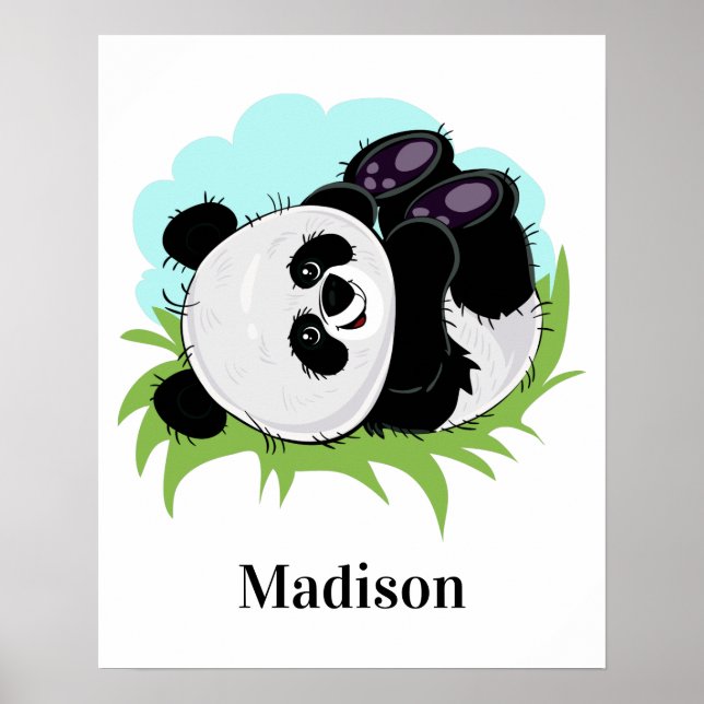 Niedlich Panda individuelle Name Poster (Vorne)