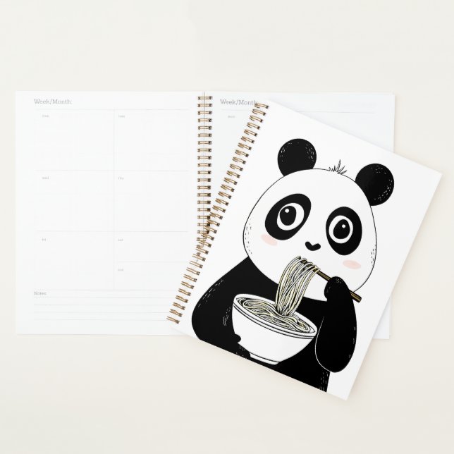 Niedlich Panda isst Udon Noodles Planer (Anzeige)