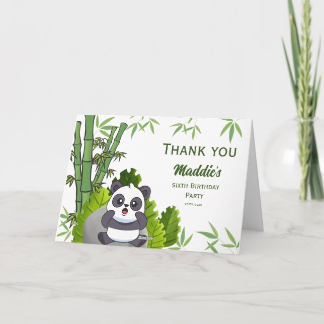 Niedlich Panda Kiddie Geburtstag Dankeschön Karte (Rückseite)