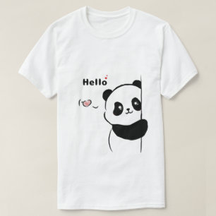Niedlich Panda Look T - Shirt Funny Animal Graph